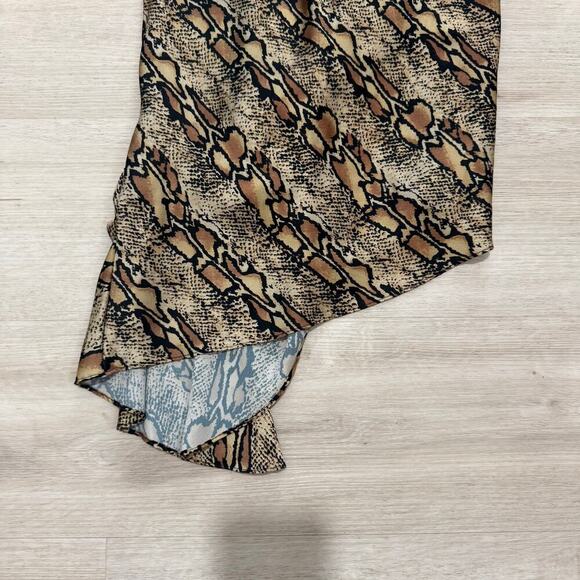 Great Jones Snake Print High Neck Drape Top Blouse Sleeveless Size Small - Picture 7 of 11